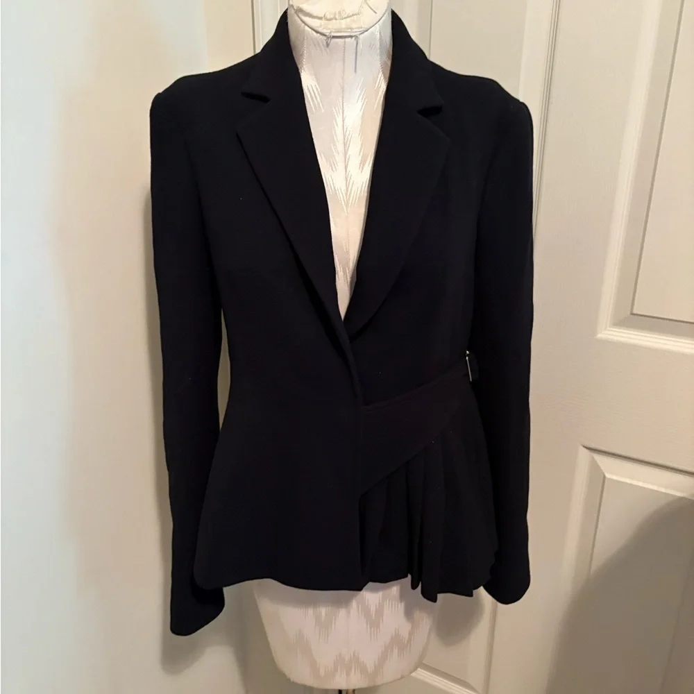 Dior Black Tailored Blazer Classic Suit crepe 8-10 $5200